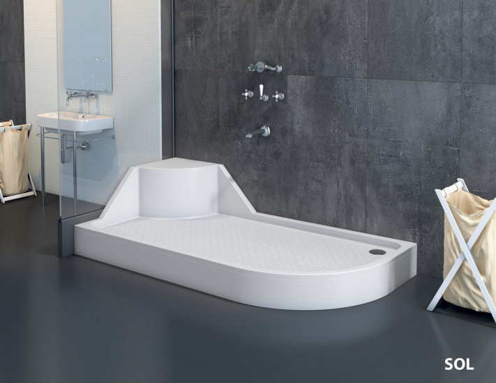 Sağ Sol Asimetrik Oval Oturmalı Duş Teknesi