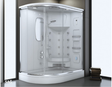 Sağ _ Sol Asimetrik Oval Duş Tekne Üstü Compact Sistem