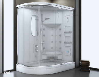 Sağ _ Sol Asimetrik Oval Duş Tekne Üstü Compact Sistem Sağ _ Sol Asimetrik Oval Duş Tekne Üstü Compact Sistem